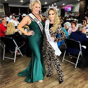 Fully sequin blazer pants suit size small animal print pageant prom interview